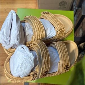 Tory Burch Tan raffia Sandals